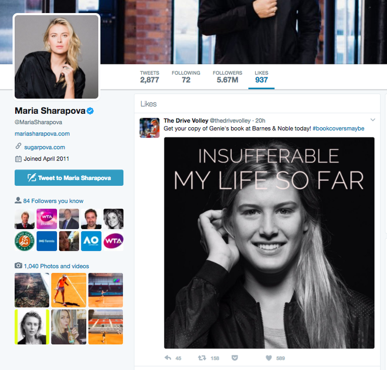 Maria Sharapova Likes Eugenie Bouchard Meme On Twitter